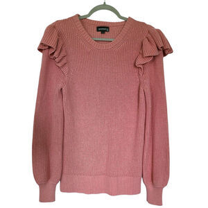 Summersalt The Flirty Ruffle Sleeve Sweater Relaxed Fit Size Small Pink
